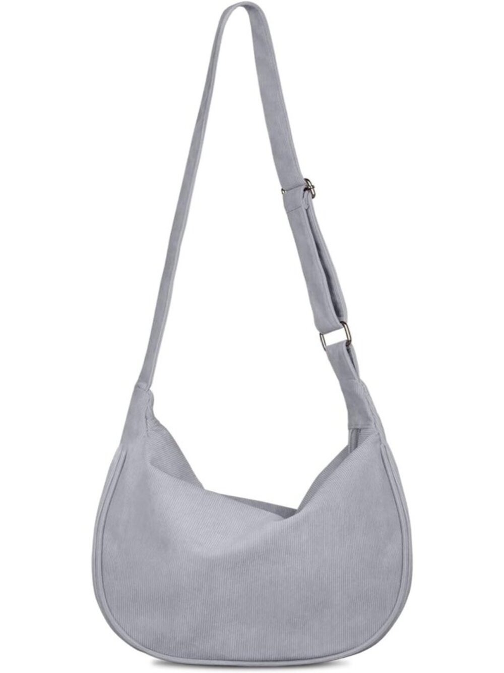 Women's Grey Small Sling Hobos Crescent Purse Lightweight Crossbody Bags